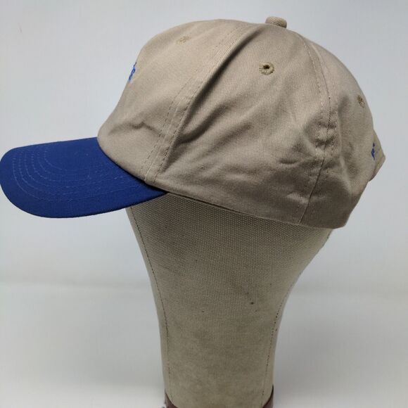 Beck's Seeds Men's Snapback Hat Tan Blue Adjustable Embroidered Logo - Picture 6 of 12
